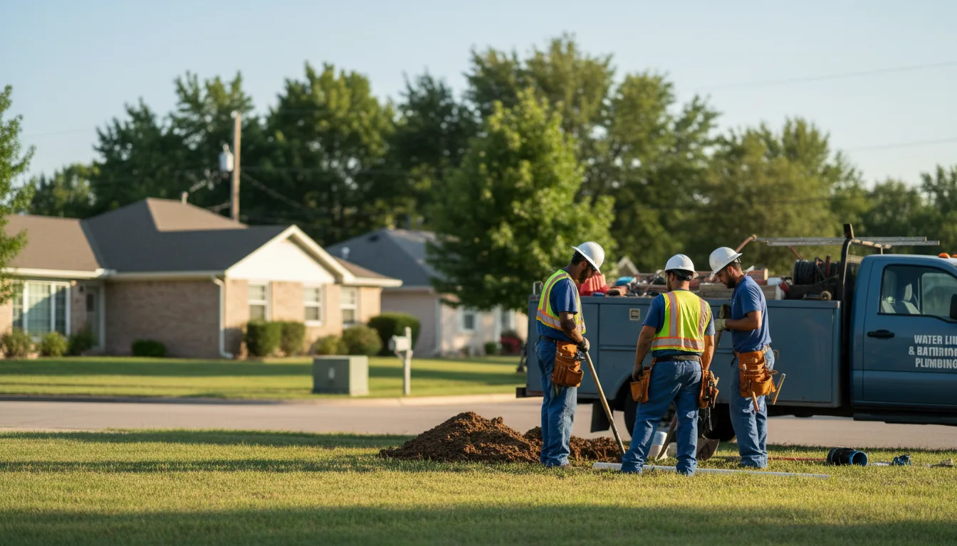 Residential water line and bathroom plumbing service in Bays, KY